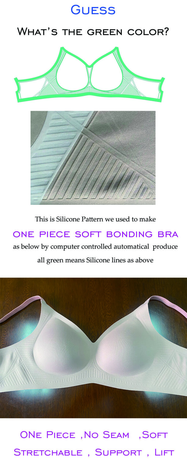 Silicone bonded bra